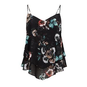 Torrid Georgette Layered Swing Cami - Floral Black - 0
